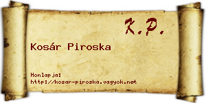 Kosár Piroska névjegykártya